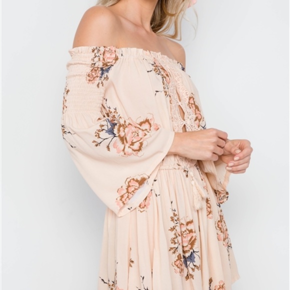 LAST 1! BOHO STYLE CREAM ROMPER - Picture 4 of 4